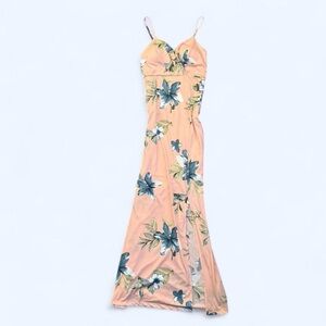 Charlotte Russe Pink Floral Maxi Dress
